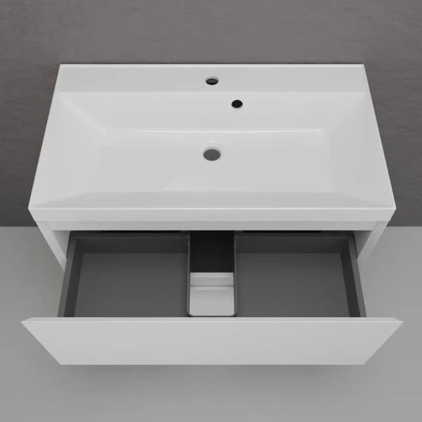 Тумба напольная под раковину Style Line Манхэттен 80 ЛС-00002371 белая матовая фото