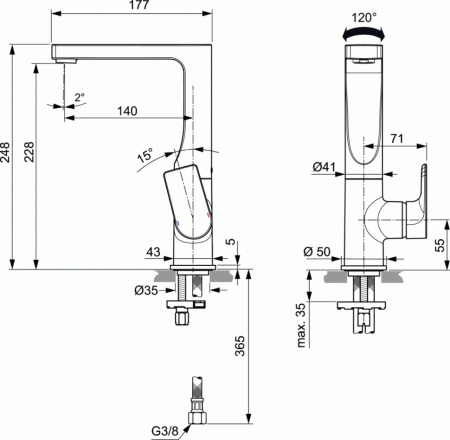 Смеситель для раковины Ideal Standard EDGE A7111AA фото