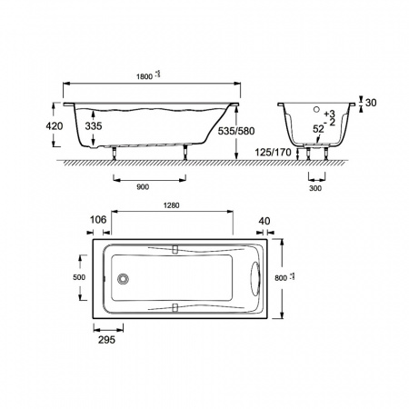 Акриловая ванна Jacob Delafon Odeon Up E6048RU-00 180x80 фото