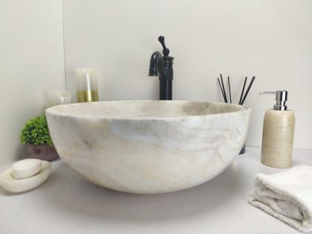 Накладная раковина из оникса Indo Bowl Yellow Medium TinLip BO-00511 фото