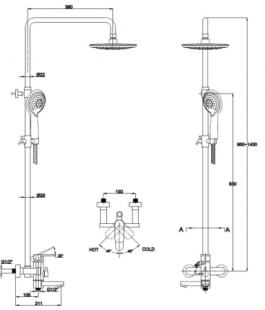 Душевая система (стойка) Kaiser SX-2060-1 Chrome фото