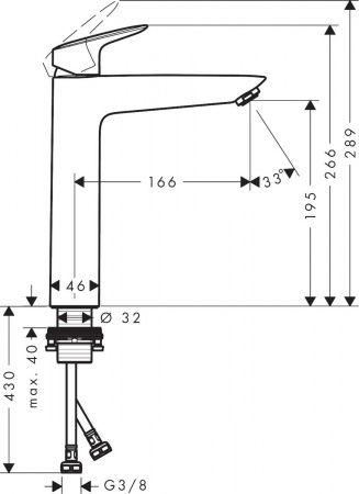 Высокий смеситель для раковины Hansgrohe Logis 71091000 фото