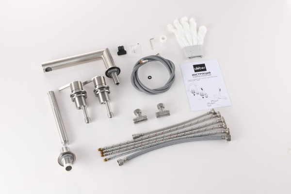 Смеситель на борт ванны Abber Perfekte 316 AF8A13BST сталь брашированная фото