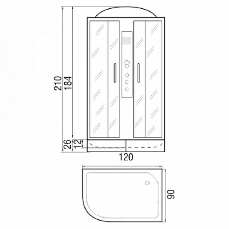 Душевая кабина River Dunay 120/90/26  MT L/R фото