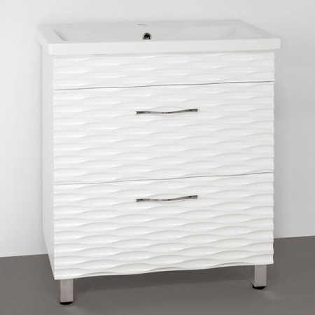 Тумба с раковиной Style Line Ассоль 70 Люкс Plus, техно платина фото