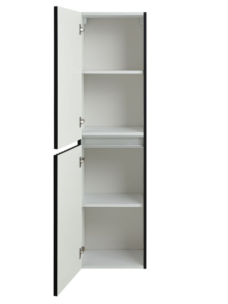 Шкаф-пенал Art&Max Elegant AM-ELEGANT-1500-2А-SO-NM-LED черный матовый, с подсветкой фото