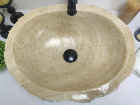 Накладная раковина из оникса Indo Erozy Yellow EO-00041 фото
