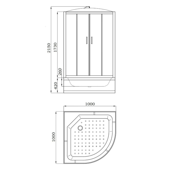 Душевая кабина Parly Classic EC1021 100x100 фото
