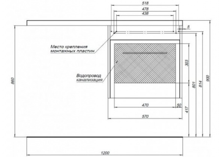 Тумба под стиральную машину Aquanet Августа 120 00239784 R фото