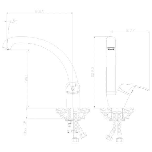 Смеситель для кухни Rossinka Y35-23-White фото