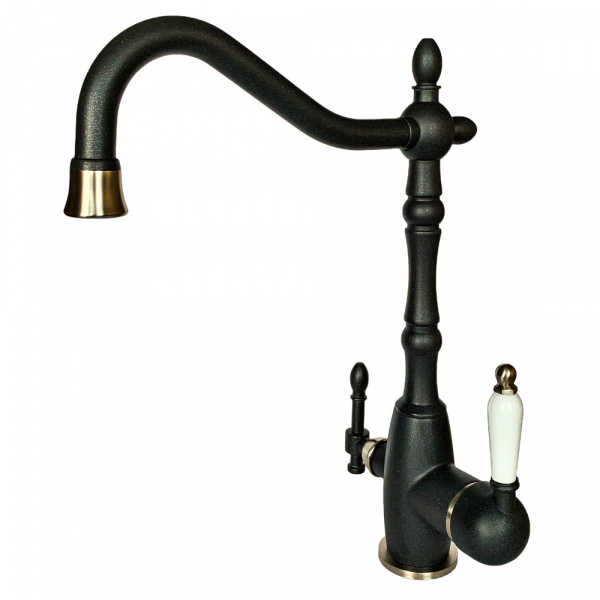 Смеситель для кухни с подключением фильтра Milacio Castellon Ceramic MC.515.ASN антрацит/сатин фото