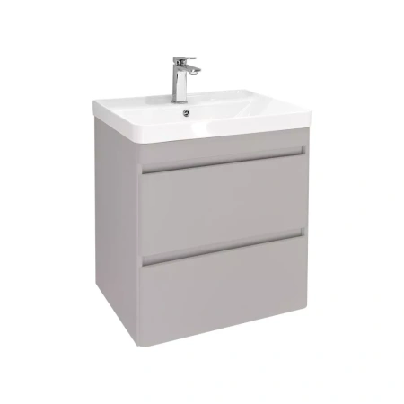 Тумба с раковиной Comforty Енисей-60П2 00-00022356CF серый шелк фото