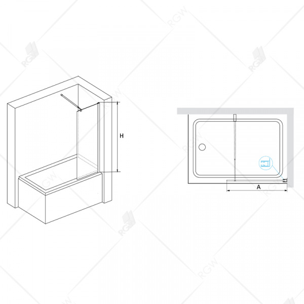 Шторка на ванну неподвижная RGW Screens SC-51 03115108-11 80 см прозрачное стекло фото