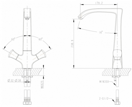 Смеситель для кухни Bravat Whirlpool F778112C фото