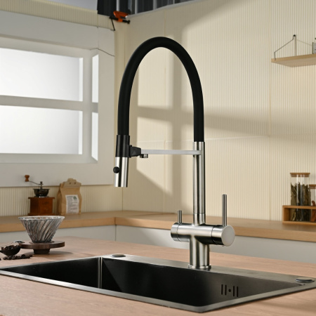 Смеситель для кухни с подключением к фильтру Vincea VKF-120CH хром фото