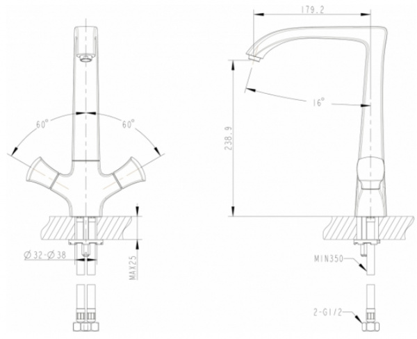 Смеситель для кухни Bravat Whirlpool F778112C фото