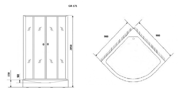Душевая кабина Grossman GR171 90x90 фото