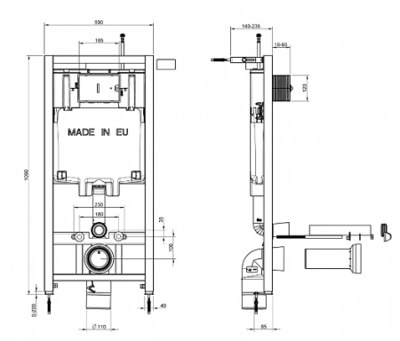 Унитаз с инсталляцией Jacob Delafon Elite E21742RU-00 фото