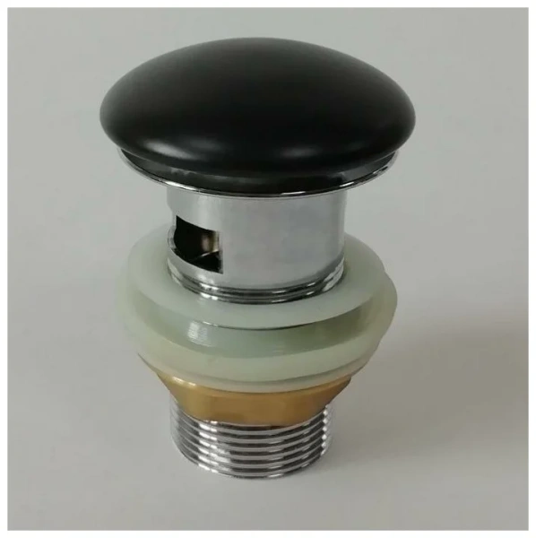 Донный клапан CeramaLux RD026 черный матовый с переливом фото