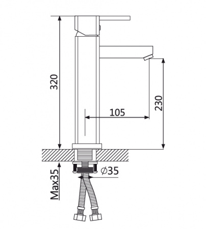 Высокий смеситель для раковины Oute T02 T0201-1 фото