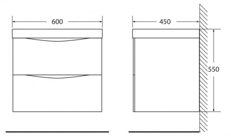 Тумба под раковину BelBagno Marino MARINO-600-2C-SO-BL-P 60 см фото