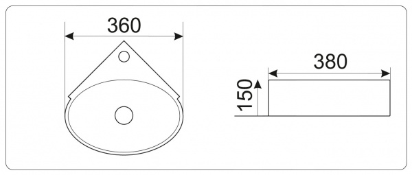 Подвесная раковина CeramaLux N 9359 36х38 фото