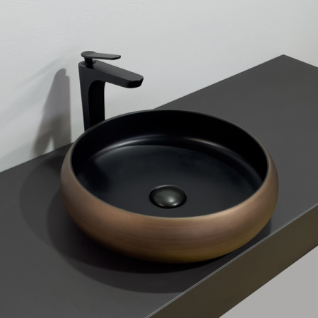 Накладная раковина Comforty 7865000-00012230 41x41 медь/черная фото