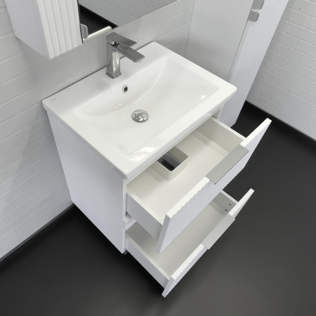 Тумба с раковиной Comforty Лима 60Н2 00-00019173 белая матовая фото