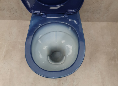 Унитаз-компакт напольный Rosa Уют 463348 синий, с сиденьем фото