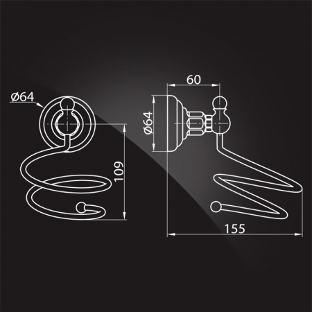 Держатель для фена Elghansa Praktic Gold PRK-890-Gold фото
