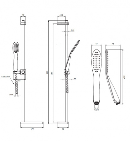 Душевой гарнитур Omnires Siena SIENA-SCRB фото
