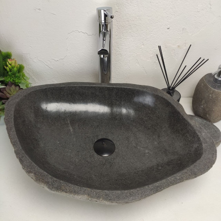 Накладная раковина из речного камня RS01390 (59*46*13) фото