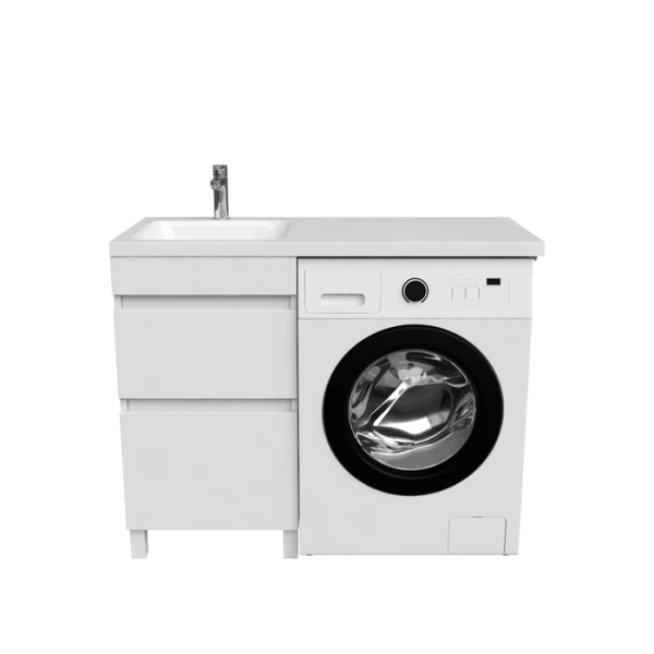 Тумба под стиральную машину с раковиной Iddis Optima Home OPH11LBi95K 110 см левая фото