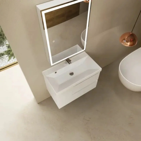 Тумба под раковину Aquame S3 AQM900380WH 80 см, белый глянец фото