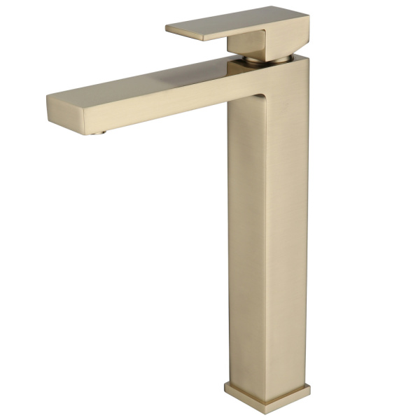 Высокий смеситель для раковины Abber Daheim AF8211G золото матовое фото