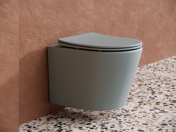 Унитаз подвесной безободковый Ceramica Nova Balearica CN6000MH антрацит матовый фото