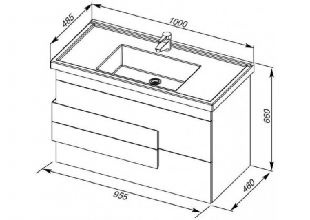 Тумба с раковиной Aquanet Мадейра 100 00213083 фото