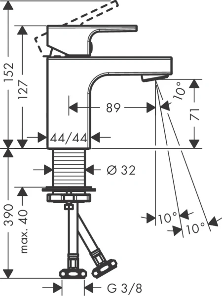 Смеситель для раковины Hansgrohe Vernis Shape 71567670 черный матовый фото