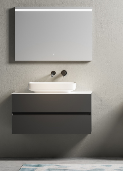 Тумба с раковиной AltroBagno Calabria 1000 Matte black фото