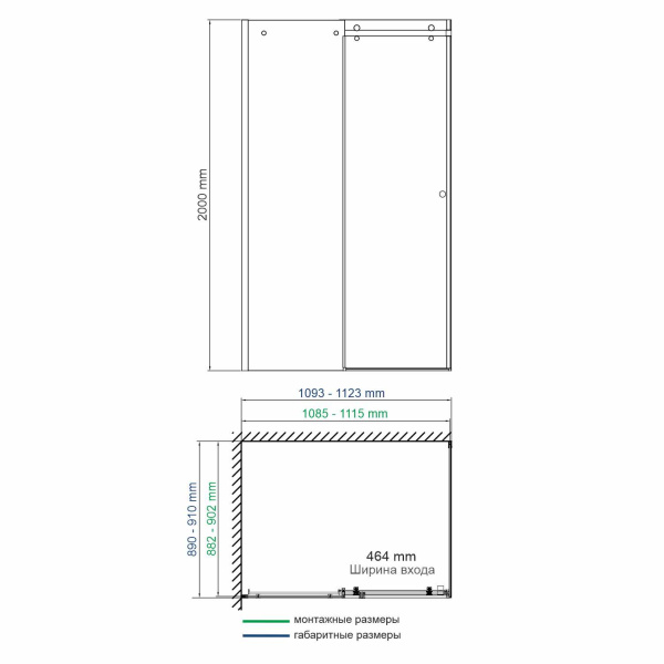 Душевой уголок WasserKRAFT Vils 56R15 110x90 фото