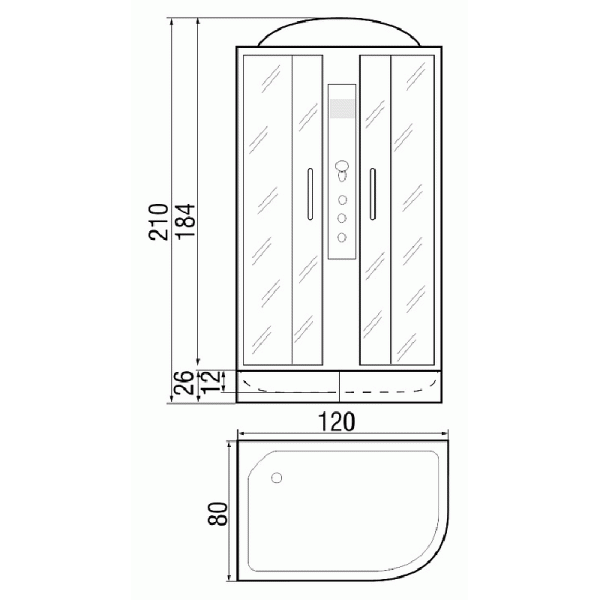 Душевая кабина River Dunay 120/80/26 ТН L фото