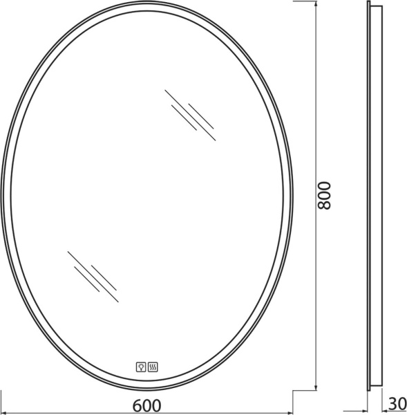 Зеркало с подсветкой, сенсорным выключателем и подогревом BelBagno SPC-VST-600-800-LED-TCH-WARM 60x80 фото