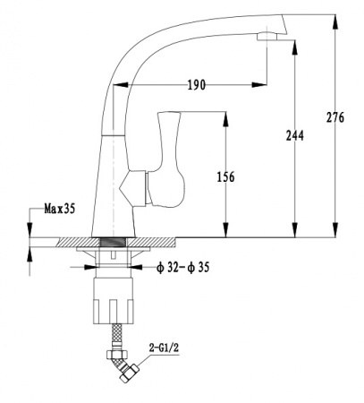 Смеситель для кухни Ewigstein 37235069 антрацит фото