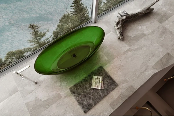Ванна из полиэфирной смолы Abber Kristall AT9702Emerald 185x80 зеленая фото