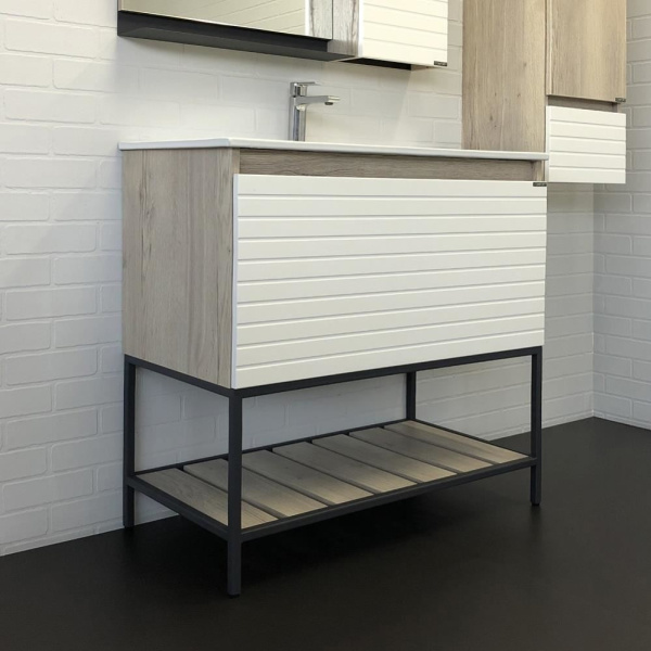 Тумба Comforty Страсбург 90 дуб дымчатый с раковиной COMFORTY 90E фото