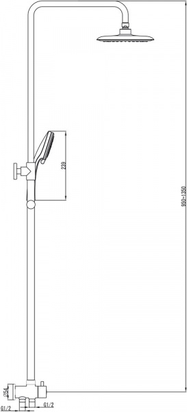 Душевая система (стойка) Ravak DS 090.00 X07P232 фото