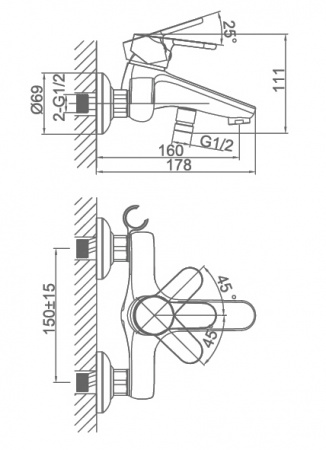 Смеситель для ванны с душем D&K Marx Rhein DA1393201 фото