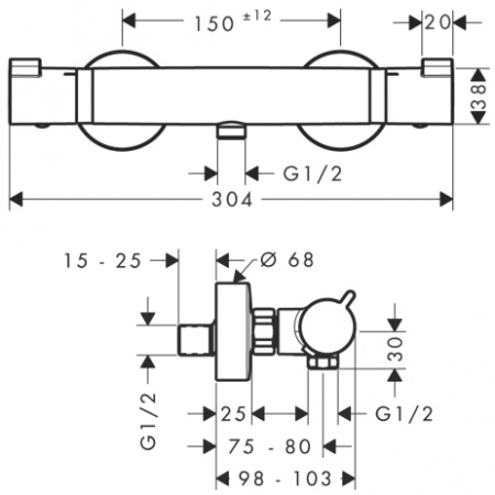 Термостатический смеситель для душа Hansgrohe Ecostat Comfort 13116000 фото