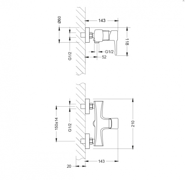 Смеситель для душа Lemark Evitta LM0503C фото
