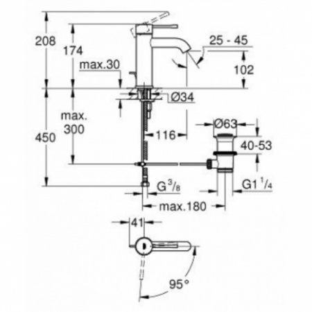 Смеситель для раковины Grohe Essence New 23591001 фото